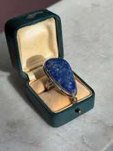 Load image into Gallery viewer, Chunky Lapis Sterling Silver Ring Size 9
