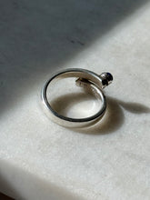 Load image into Gallery viewer, Vintage Lapis Sterling Silver Bypass Ring Size 7

