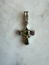 Load image into Gallery viewer, Peridot &amp; Amethyst Sterling Silver Pendant
