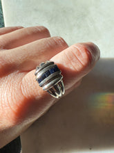 Load image into Gallery viewer, Natural Blue Sapphire Sterling Silver Ring Size 8.25
