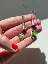 Load image into Gallery viewer, Enamel Hummingbird Sterling Earrings
