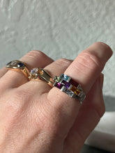 Load image into Gallery viewer, Natural Gemstone Sterling Silver Colorful Ring Size 7.25
