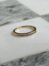 Load image into Gallery viewer, Vintage 14k Gold Diamond Quarter Eternity Band Size 4.75 - 5
