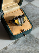 Load image into Gallery viewer, Bumblebee Jasper Bat Sterling Silver Ring Size 10
