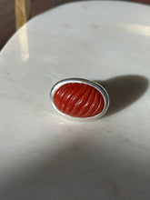 Load image into Gallery viewer, Chunky Carnelian Sterling Silver Ring Size 8
