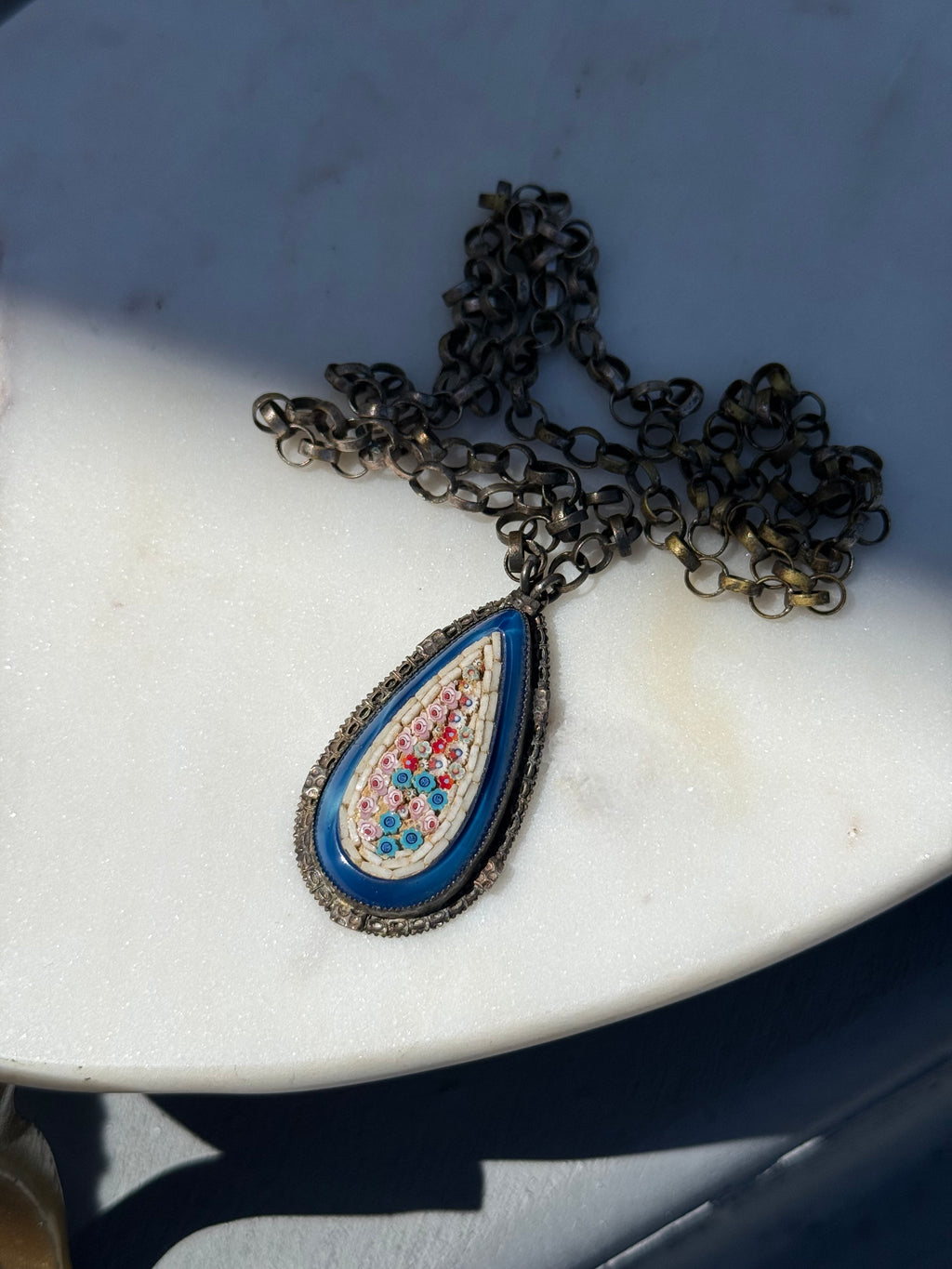 Vintage 1930s Floal Micromosaic Necklace