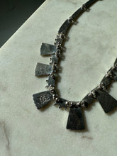 Load image into Gallery viewer, Vintage Modernist Era Mexican Crushed Turquoise Inlay Solid Sterling Silver Collar Necklace
