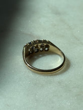 Load image into Gallery viewer, Antique Blue Sapphire &amp; Diamond 18k Gold Ring Size 6.75
