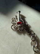 Load image into Gallery viewer, Cabochon Toggle Clasp Sterling Silver Cable Link Bracelet 8”
