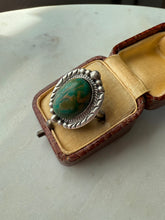 Load image into Gallery viewer, Signed Vintage Turquoise Sterling Silver Ring Size 8
