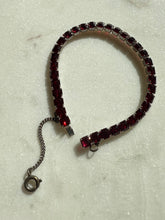 Load image into Gallery viewer, Vintage Red Gemstone Sterling Silver Tennis Bracelet 6.75”
