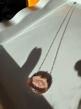 Load image into Gallery viewer, Rose Pink Glass Antique Sterling Necklace 19”
