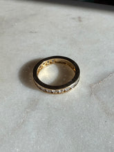 Load image into Gallery viewer, Gold Vermeil Channel Set Stacker Band Size 9.25
