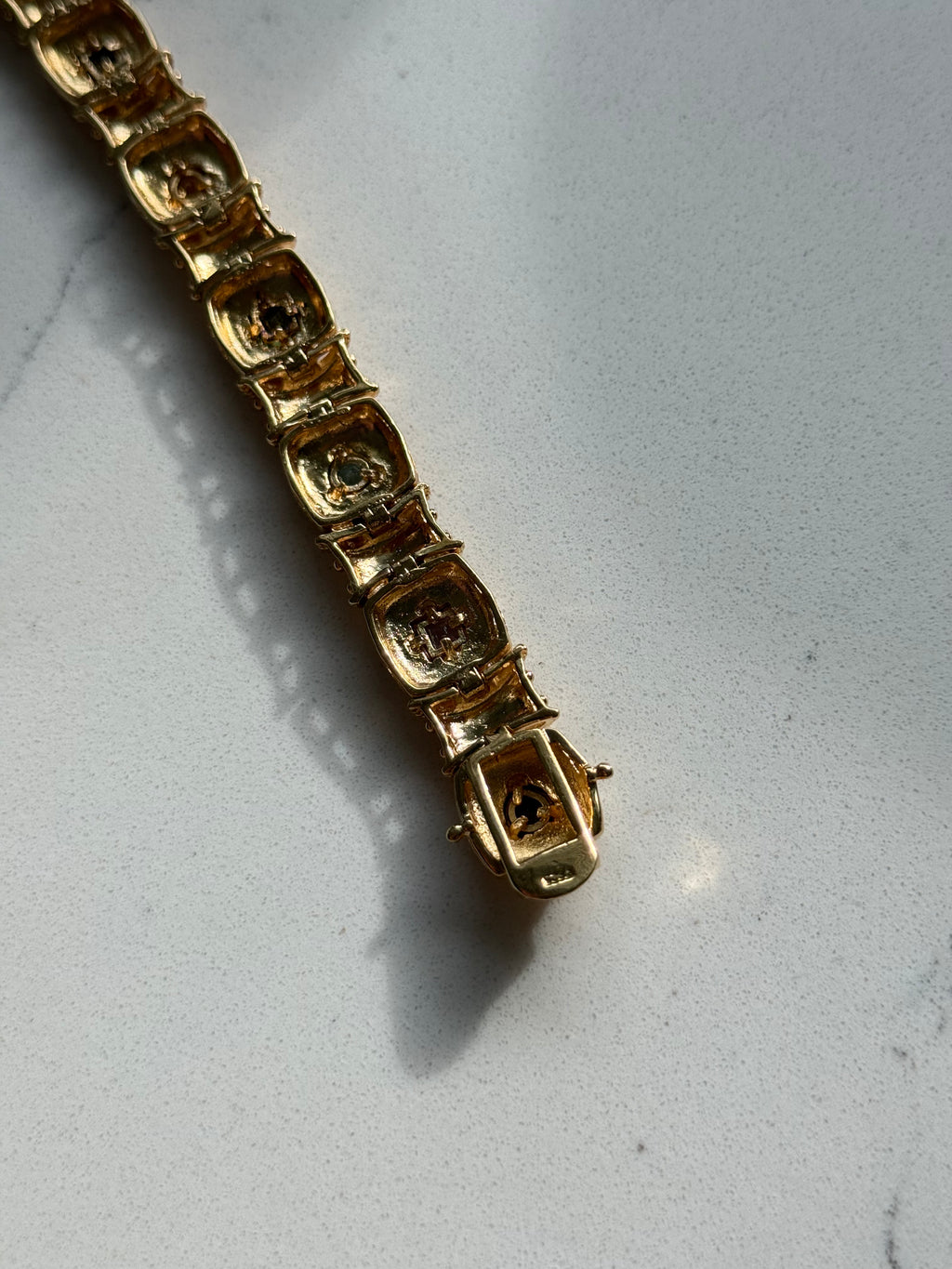 Chunky Gold Vermeil Multi-Gemstone Bracelet 7.25”