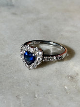 Load image into Gallery viewer, Blue Heart Sterling Silver Ring Size 7
