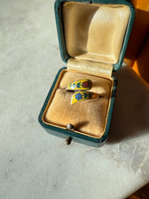 Load image into Gallery viewer, Floral Yellow Enamel Sterling Silver Ring Size 7.25
