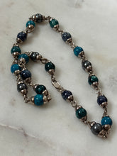 Load image into Gallery viewer, Vintage Enamel Sterling Silver Ball Chain 17”
