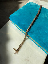 Load image into Gallery viewer, Vintage 10k Gold S-Link Natural Diamond Tennis Bracelet 7”
