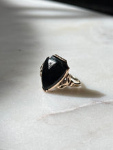 Load image into Gallery viewer, Vintage Black Onyx 10k Gold Ring Size 6
