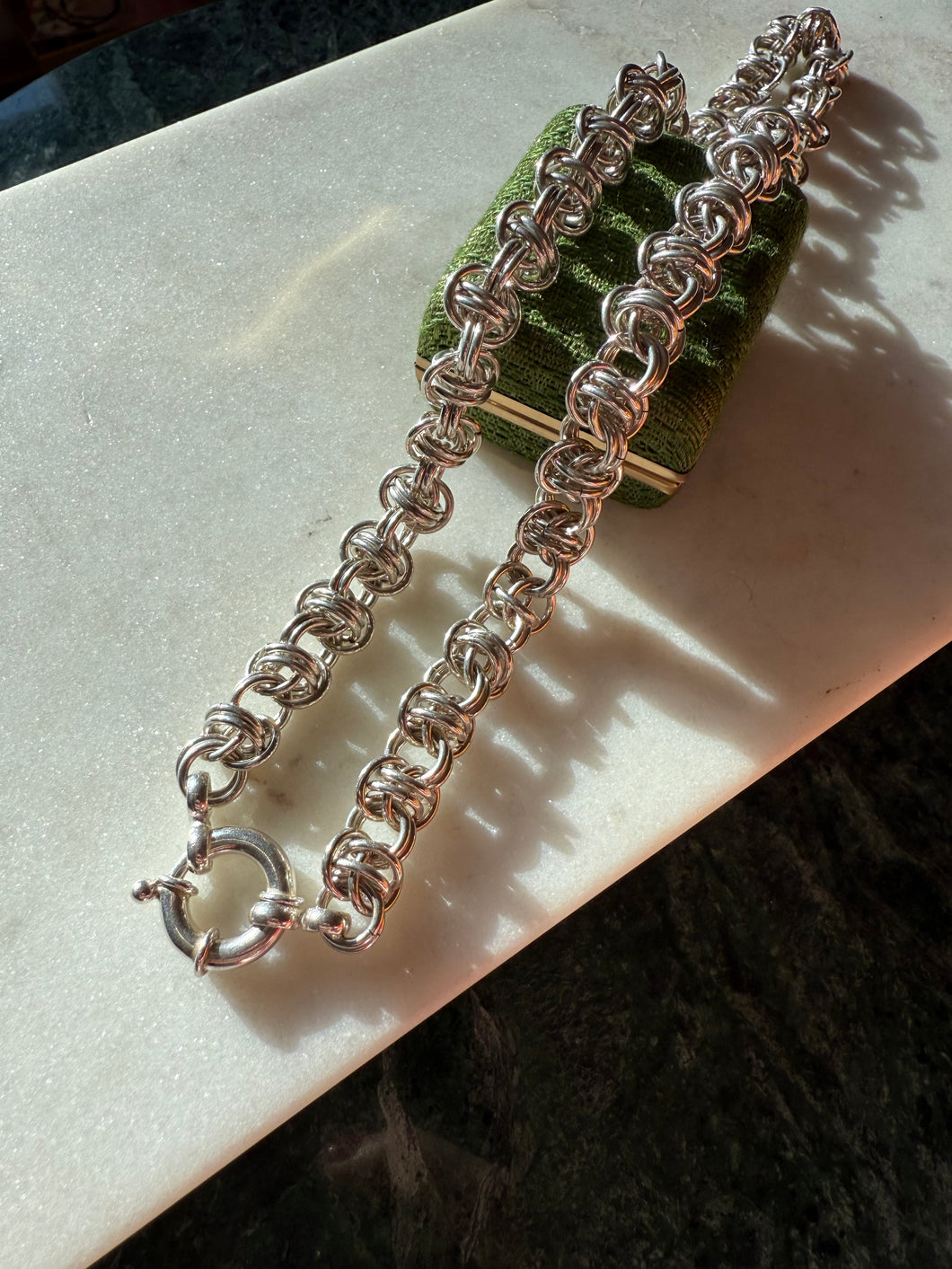 Sailor Bolt Clasp Sterling Silver Chunky Chain 17”