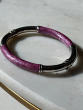 Load image into Gallery viewer, Vintage Milor Italy Pink Enamel Sterling Silver Bangle Bracelet
