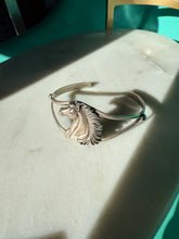 Load image into Gallery viewer, Vintage Horse Sterling Silver Cuff Bracelet 6.75”
