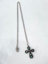 Load image into Gallery viewer, Turquoise Sterling Silver Cross Necklace
