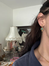 Load image into Gallery viewer, Vintage 1940s Turquoise 14k Gold Earrings
