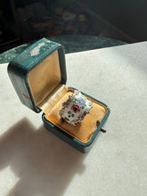 Load image into Gallery viewer, Floral Enamel Sterling Silver Ring Size 9.75
