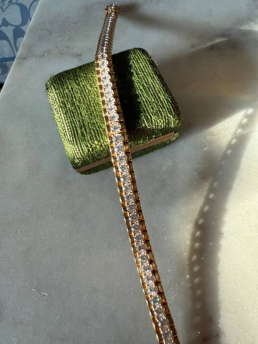 Gold Vermeil CZ Tennis Bracelet 8”