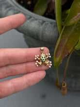 Load image into Gallery viewer, Solid 14k Yellow Gold Emerald Diamond Frog Pendant
