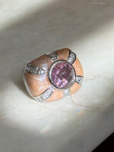Load image into Gallery viewer, Chunky Pink Enamel Sterling Ring Size

