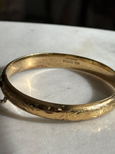 Load image into Gallery viewer, Vintage Gold Vermeil Hinged Bangle Bracelet
