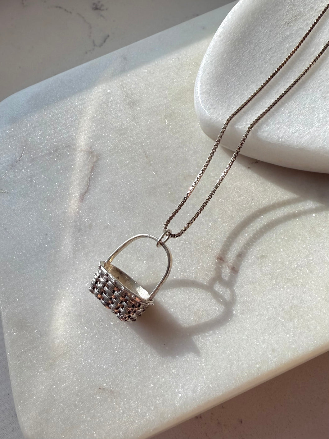 Basket Sterling Silver Necklace
