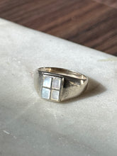 Load image into Gallery viewer, Vintage Mother of Pearl Inlay Sterling Silver Ring Size 9.5
