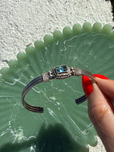 Load image into Gallery viewer, Blue Topaz Sterling Silver Cuff Bracelet 7”
