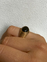 Load image into Gallery viewer, Black Onyx Ribbed 14k Ring Size 6.25
