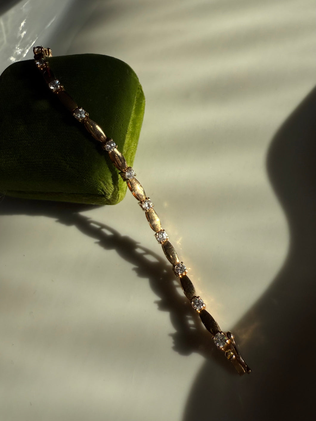 Vintage Gold Vermeil CZ Tennis Bracelet 7”