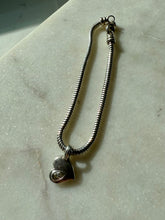Load image into Gallery viewer, Heart Charm Sterling Snake Bracelet 7.25”
