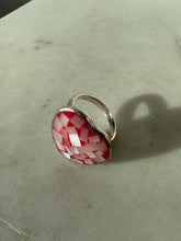 Load image into Gallery viewer, Mosaic Inlay Sterling Silver Heart Ring Size 6.5
