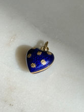 Load image into Gallery viewer, Blue Enamel 18k Gold Heart Charm
