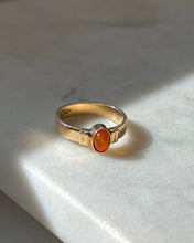 Load image into Gallery viewer, Vintage 14k Yellow Gold Mexican Fire Opal Ring Size 6.75
