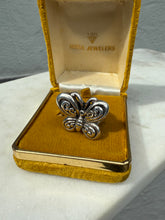 Load image into Gallery viewer, Chunky Butterfly Sterling Silver Ring Size 8.25
