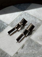 Load image into Gallery viewer, Modernist Vintage Sterling Silver Panel Dangle Earrings
