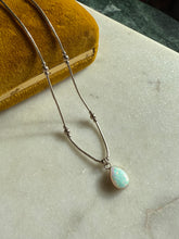 Load image into Gallery viewer, Simulated Opal Sterling Silver Necklace 18”
