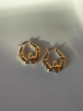 Load image into Gallery viewer, Hearts of Claddagh Gold Vermeil Hoop Earrings
