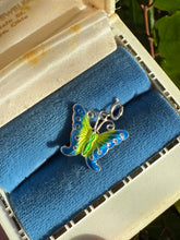 Load image into Gallery viewer, Enamel Butterfly Sterling Silver Charm w/ Spring Ring Clasp
