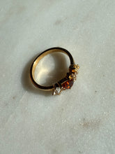 Load image into Gallery viewer, y2k Garnet &amp; Citrine Gold Vermeil Ring Size 6.25

