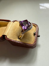 Load image into Gallery viewer, Purple Spinel &amp; CZ Gold Vermeil Ring Size 9.25
