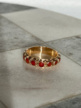 Load image into Gallery viewer, Antique 14k Gold Coral Eternity Band Ring
